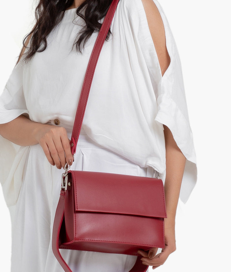 Maroon mini cross-body bag