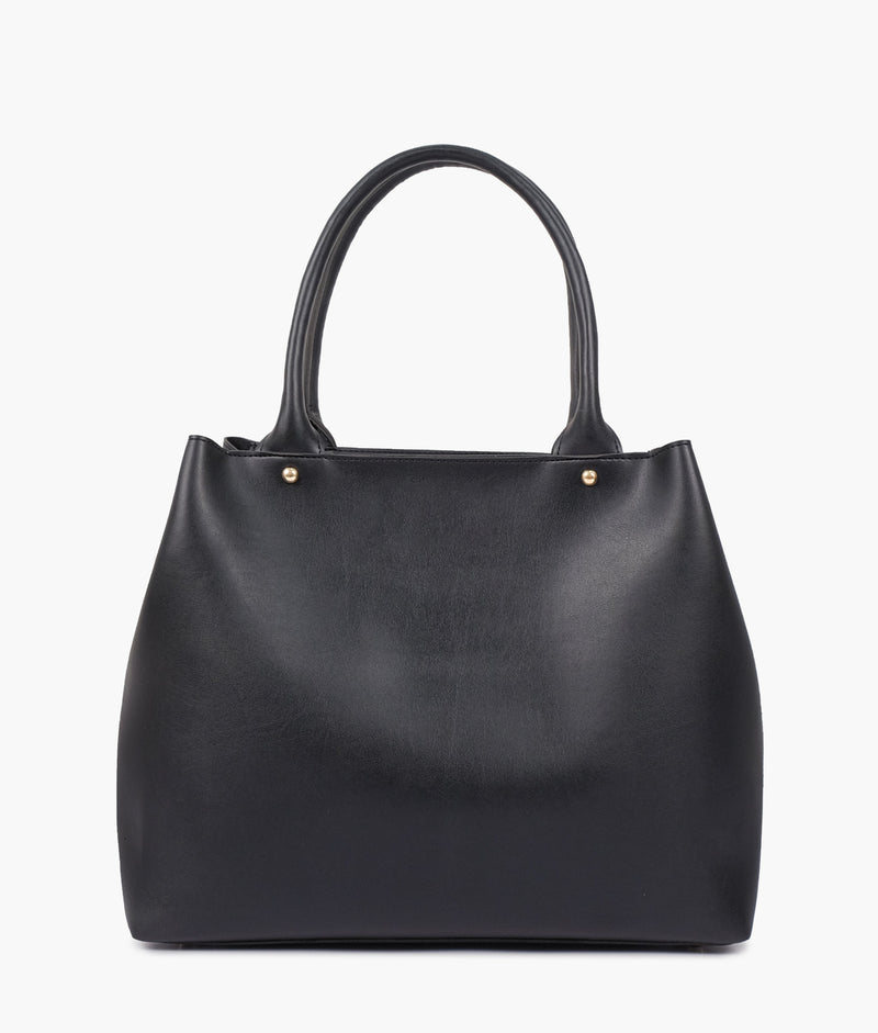 Black zipper tote bag