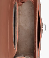 Brown push-lock messenger bag