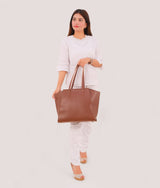 Brown classic tote bag