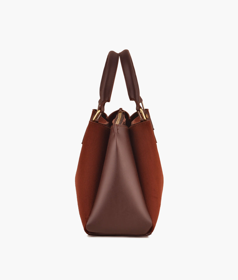 Dark brown suede mini bag