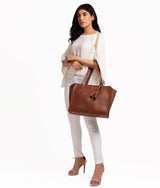 Horse brown over the shoulder tote bag