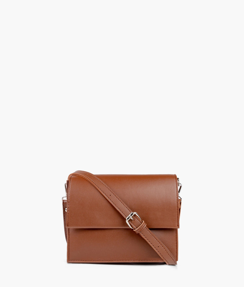 Brown mini cross-body bag