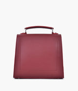 Maroon push-lock messenger bag