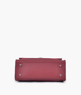 Maroon push-lock messenger bag