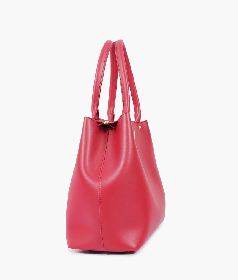 Maroon zipper tote bag