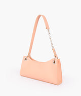 Peach elongated chain handle purse