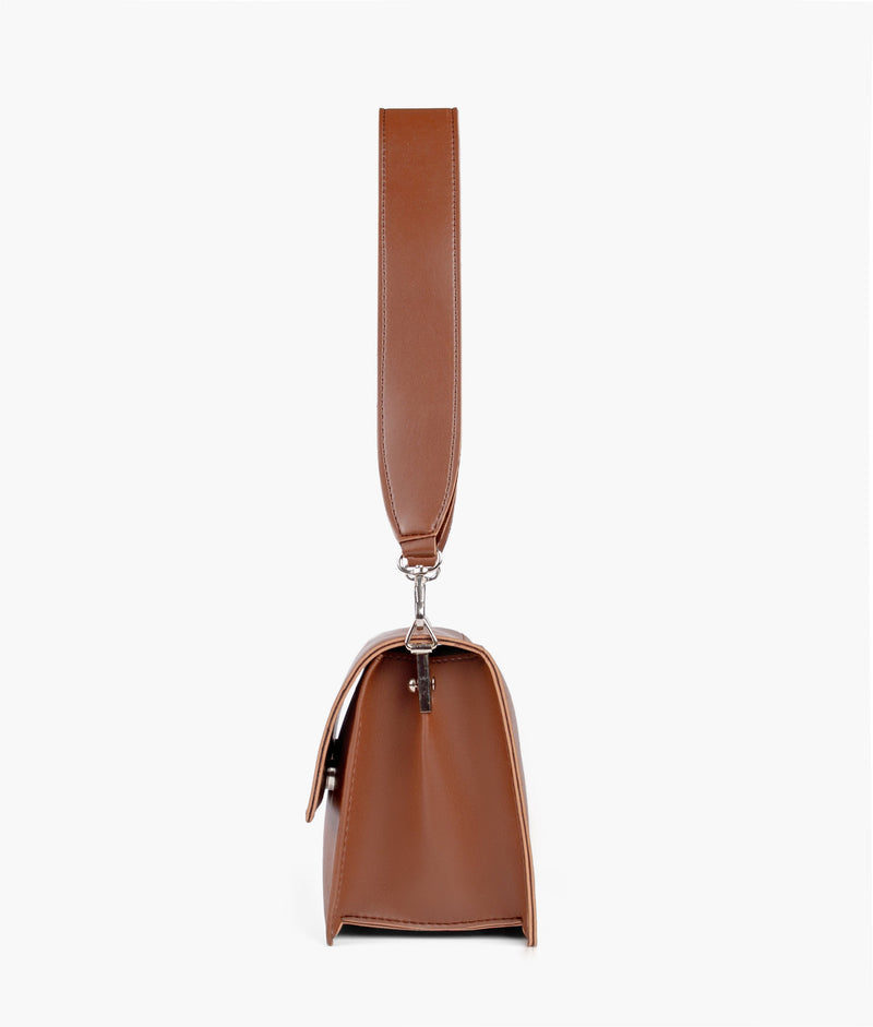 Brown mini cross-body bag